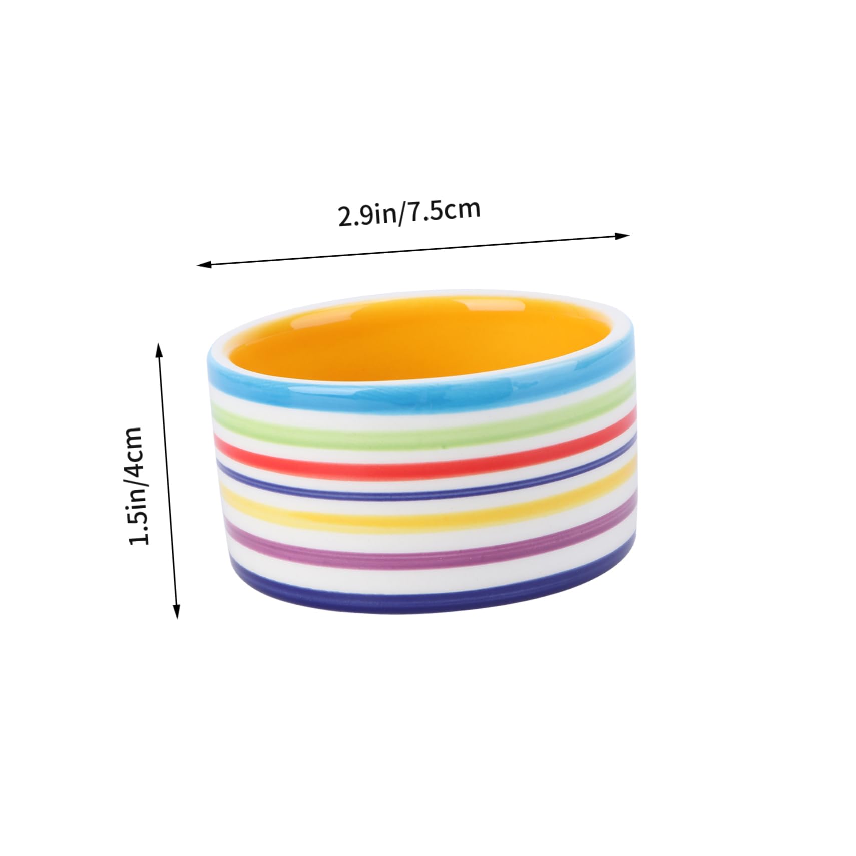 HOLIDYOYO 2Pcs Thickening Ceramic Pet Feeding Bowl for Hamsters Cats Animals Durable Non Slip Design Easy to Clean Stripe Pattern for Pet Food Water