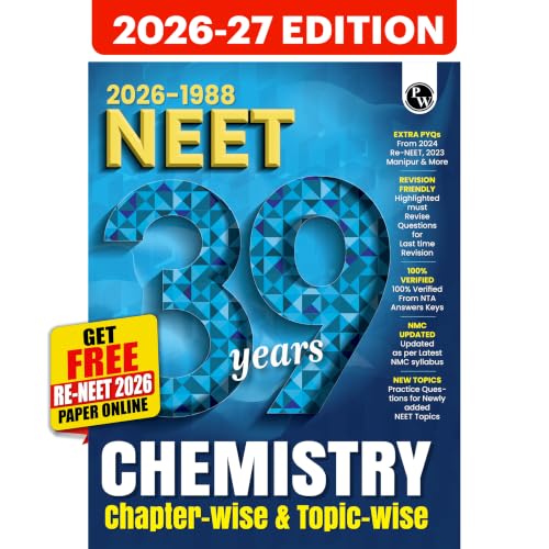 Image of PW NEET PYQ 39 Years Chemistry For 2027 Exam | PYQ Deja Vu | Additional PYQs from Re-NEET and Other States | Chapterwise and Topicwise Solutions (2026-1988) with Highlighted Must Revise Questions