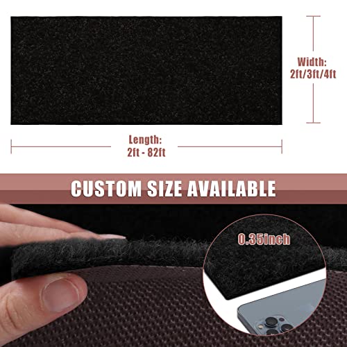 Zgr Runner Rug 2 Ft X 6 Ft Carpet Runners, Indoor/Outdoor Hallway Kitchen Entryway Bedroom Area Rugs With Natural Non-Slip Rubber Backing, Garage Mat, Black, Custom #TOP1