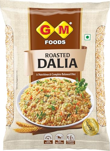 GM Foods Roasted Dalia 500 Gram | Daliya/Broken Wheat | Quick & Instant Healthy Meal for Breakfast | High in Fiber, Protein & Essential Nutrients | Easy to Cook | No Added Colours & Preservatives