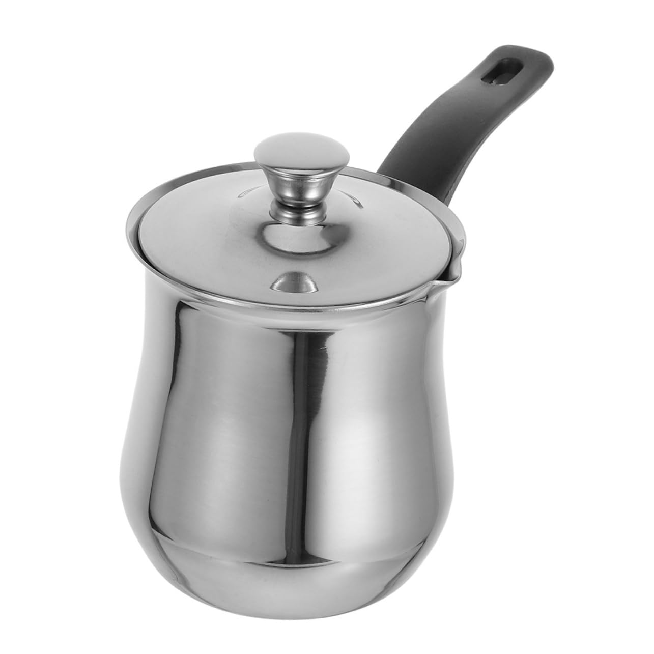 Garneck Stovetop Coffee Pot 540ml Turkish Ibrik with Lid Milk Butter Warmer Small Espresso Frothing Pitcher