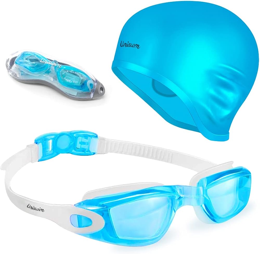 Gafas de natación Juego de gorras de natación gafas de natación de silicona para adultos con gafas antivaho para nadar