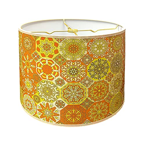 Image of Royal Designs, Inc. Trendy Decorative Handmade Lamp Shade, Made in USA, 12in, HBC-8075-12, Gleaming Warmth
