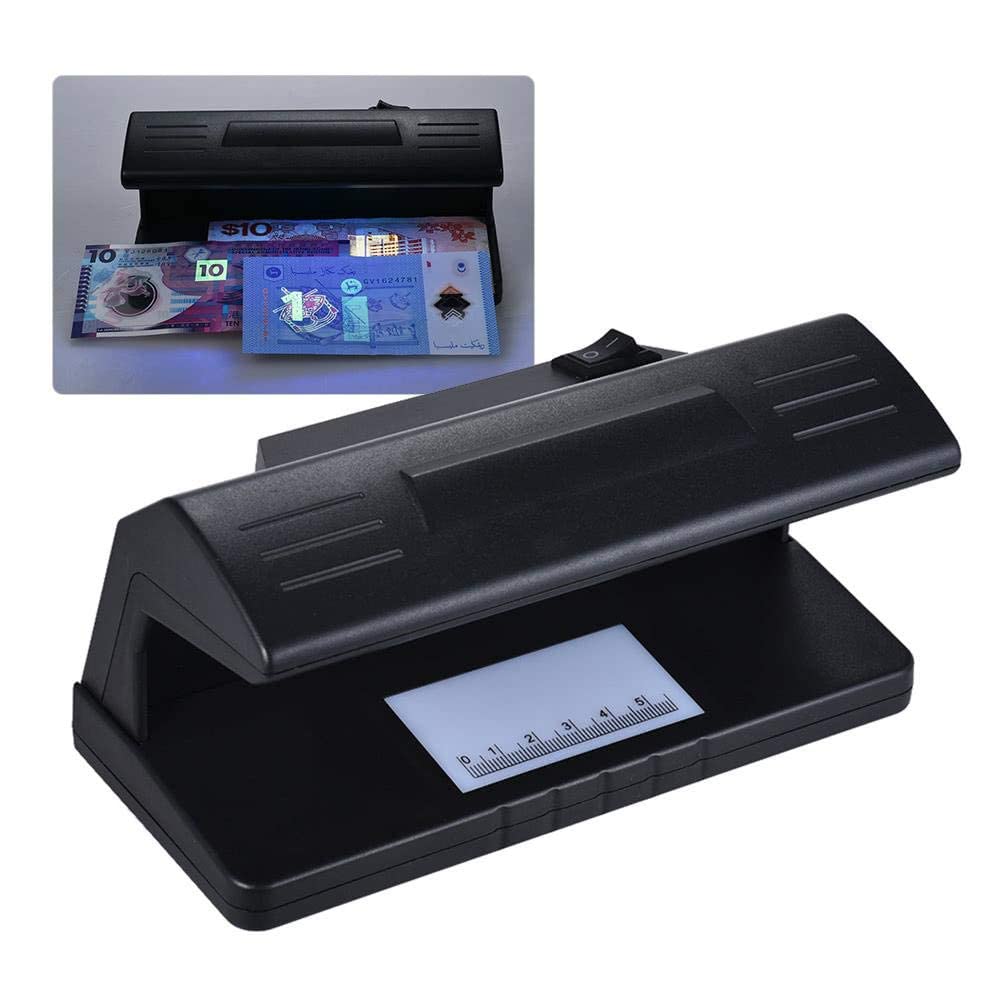 Dotpot Ultraviolet LED UV Money Detector Counterfeit Bill Machine Forged Money Tester Fake Polymer Bank Note Checker