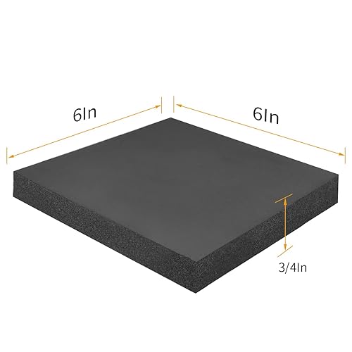 Miniatura 2 de DGSL 4 hojas de espuma autoadhesivas, 3/4 pulgadas de grosor x 6 x 6 pulgadas, almohadilla de espuma de celda cerrada, láminas de goma de neopreno