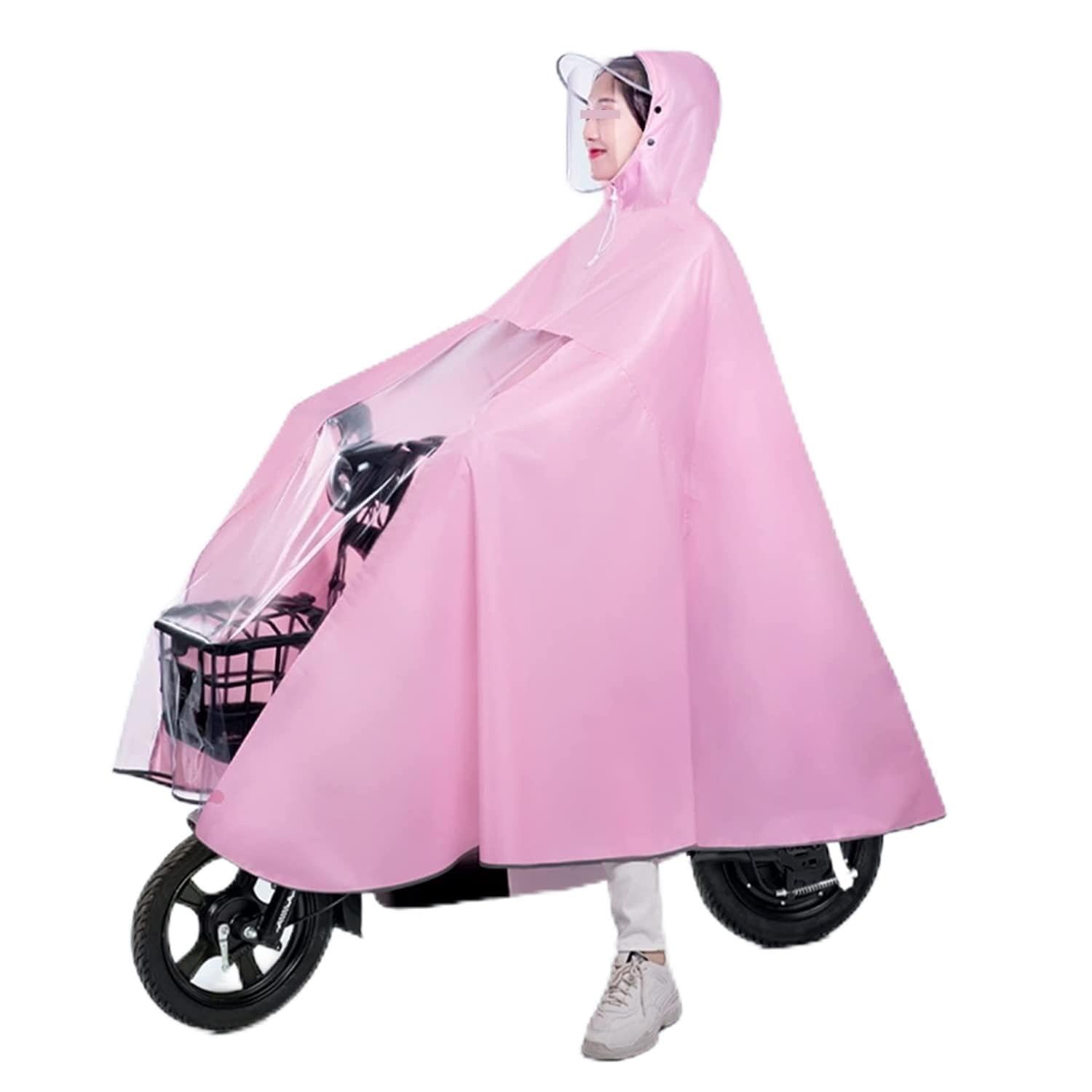 TBDdsd Cycling Raincoat, Rain Poncho Cycling Cape Coat Jacket Capes(Roze)