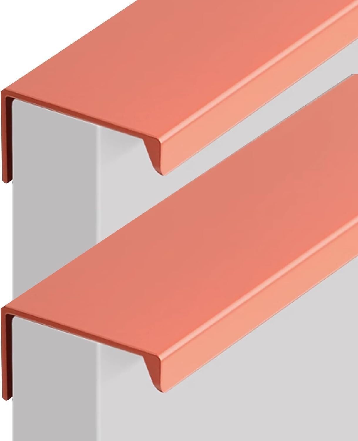Tnbccxn Orange Cabinet Handles, Concealed Handles, 2 Pcs Wardrobe Finger Edge Pull(,Length 200Mm)