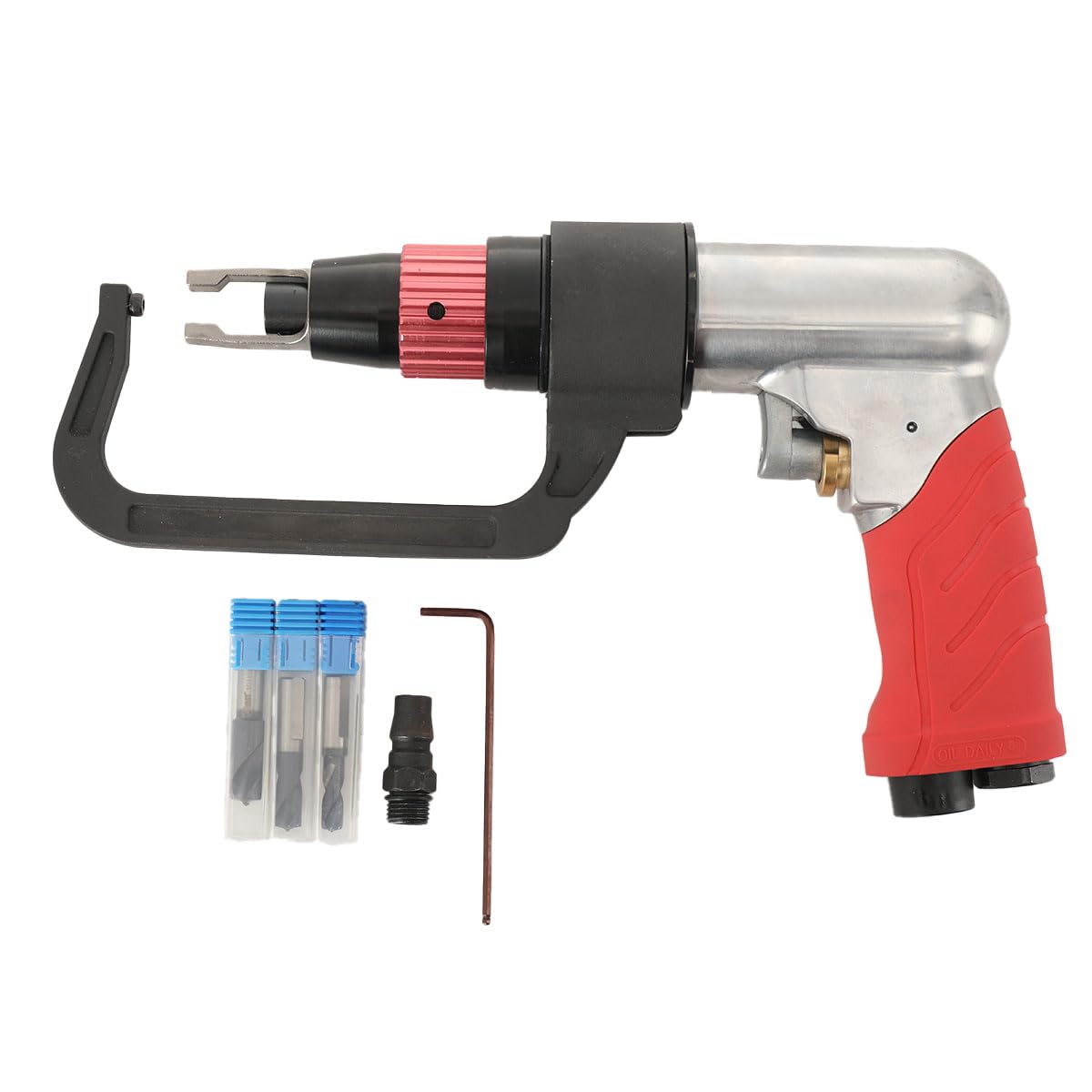 Pneumatischer Punktschweißbohrer, Druckluft-Schweißpunktbohrer Bohrmaschine mit 1/4 Zoll Lufteinlass, 1600 U/min Punktschweißmaschine Mit 6,5Mm 8Mm 10Mm Bohrern für Leerlauf, Reparatur
