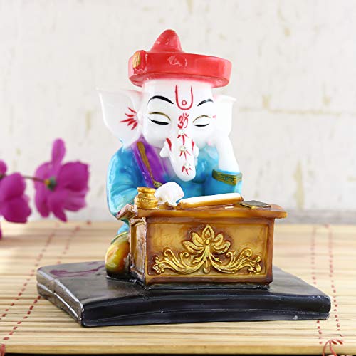 Image of eCraftIndia Lord Ganesha Thinking About Something Decorative Spiritual showpiece