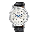 Citizen Men's Eco-Drive Stainless Steel Watch with Black Leather Strap
