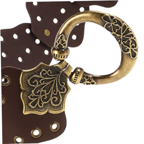 Vintage Leaf Embellished Fashion Belt for Women Wide Waist Belt for Comfortable All Day Wear Boho Style Accessories for Festival Outfits Brown3