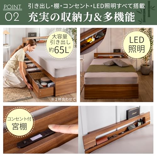 GOKUMIN ベッド セミダブル すのこベッド G-HCB の商品画像 4