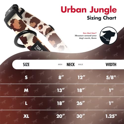 Image of Tuff Pupper Premium Adjustable Dog Collar, Stylish Pattern Collars Designed in USA, Quick Release Buckle, Urban Jungle Small (0.7 Inch Wide x 8-12 Inch Neck)