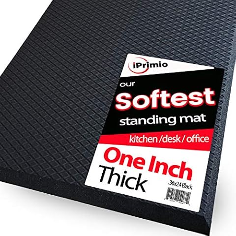 iPrimio Anti Fatigue Standing Mat, 1-inch Thick - Air Soft Ergonomic, Kitchen Sink Mat, Cushioned & Non-Slip Mats, for Standing Desk & Floor Comfort (36"x24") Cover