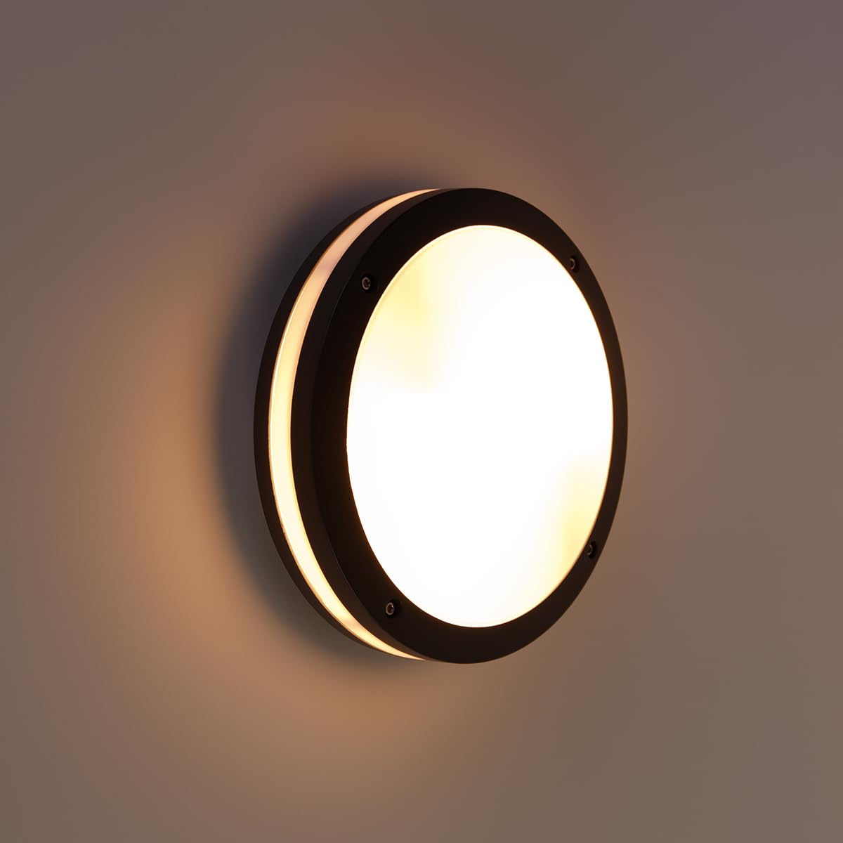 Qazqa Modern außen Wandleuchte, Außenlampe, Wandlampe für den Garten - Glow - Dunkelgrau, max. 15W, Geeignet für LED, 30cm, IP54, Rund, 2-flammig