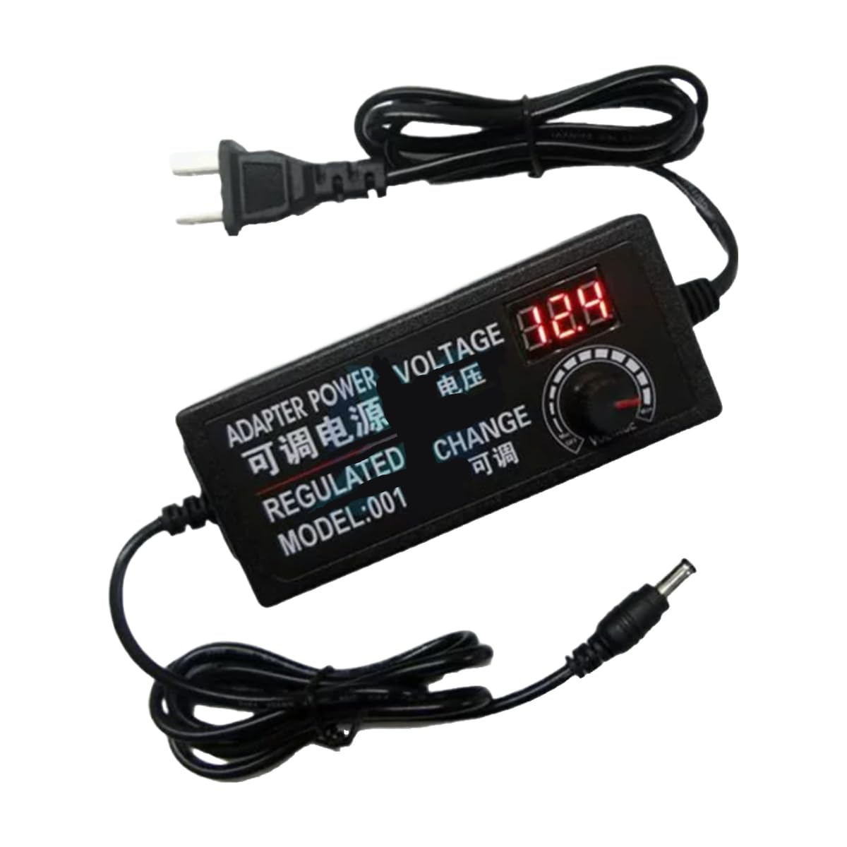 3-12V 5A Netzteil mit Display und weiblichem Kabel