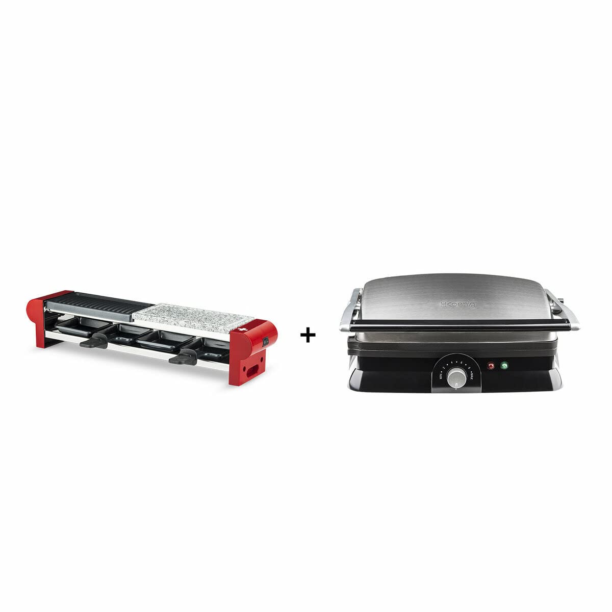 H.KOENIG RP4 APPAREIL A RACLETTE PIERRE + GR20 PLANCHA GRILL ET PANINI