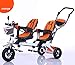 GHDE& Triciclo de niños, Bicicleta de Doble Asiento para niños con Bloqueo del...