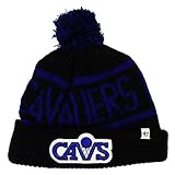 '47 Cleveland Cavaliers Black Cuff Calgary Beanie Hat Pom - NBA Cuffed Winter Knit Toque Cap