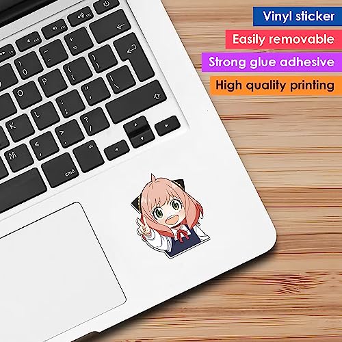 Image of FlyBuyHub Spy x Family Aesthetic Vinyl Journal Stickers for Phone Case, Laptop, Notebook, Dairy, Water Bottle, Etc Self-Adhesive Stickers Set of 50 Glossy and Waterproof Stickers (Spy x Famliy)