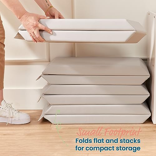 Image of ECR4Kids SoftZone Play Patch Toy Bins, Beginner Playset, Light Grey, 2-Pack