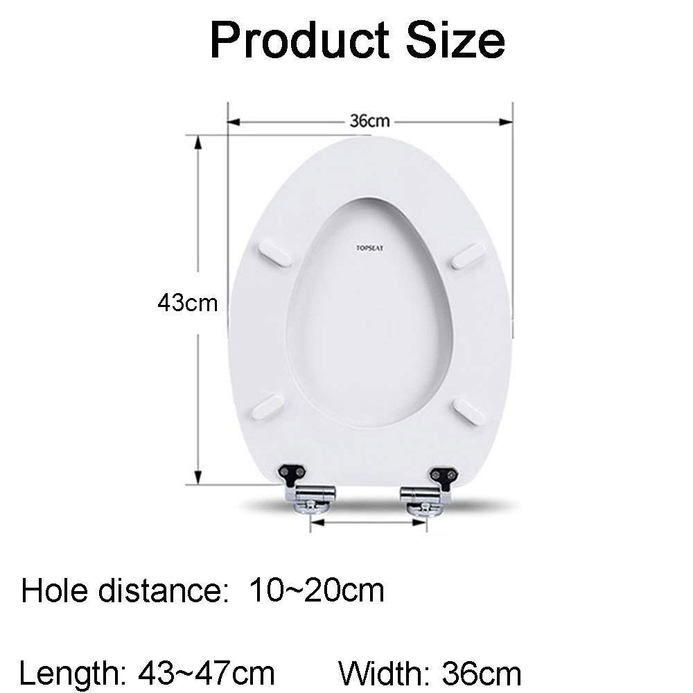 Asiento de inodoro universal montaje superior cierre lento MDF blanco