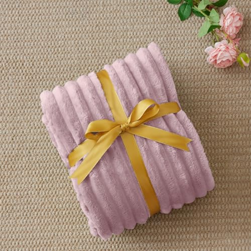 Image of BEDELITE Ribbed Twin Blanket for Couch & Bed, Berry Purple, 60 inchx80 inch