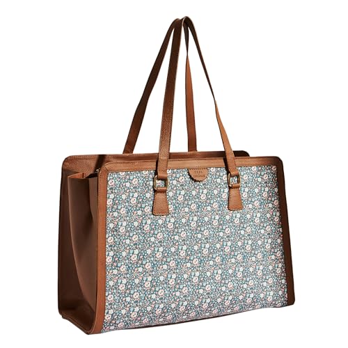 TEAL-BY-CHUMBAK-Womens-Office-Tote-Bag-Stylish-Tote-for-135-inch-Laptop-Professional-Printed-Canvas-Tote-Bag