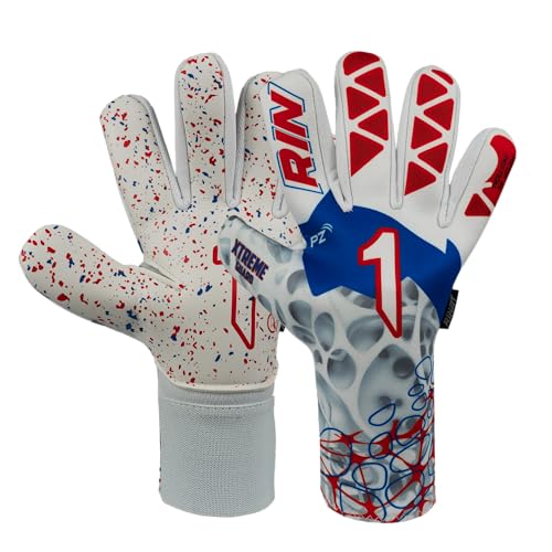 Rinat Guante de Portero Xtreme Guard Dominius As, Blanco/Rojo/Azul, Unisex Niños