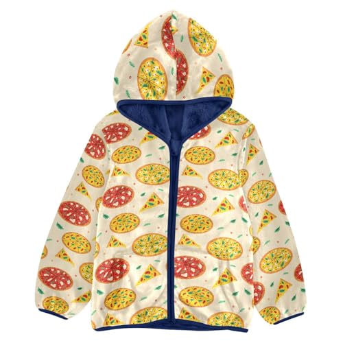 Pizza Girls Fleece Jacket Girls Fall Jacket Girls Zip Up Hoodie Girls Sherpa Jacket 2-10T