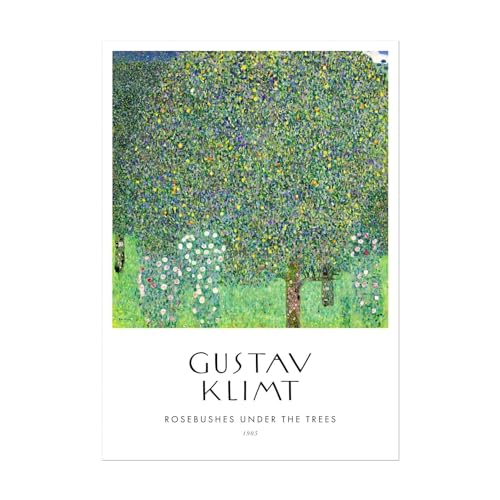 Klimt Rosiers sous les arbres poster d'art pour illuminer une pièce sombre