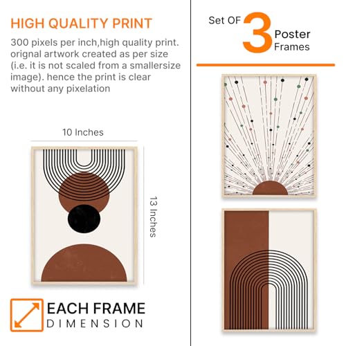 Image of BANGERZ Wall Art Painting Boho Artwork Living Room and Bedroom Frames Decor, Office and Framed Hotel Decoration Big Size Set of 3 (Artwork 5, 10x13 inch)