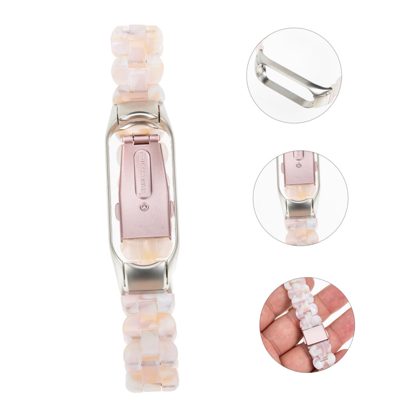 DOITOOL Lot De 4 Bracelets De Montre En Résine Avec Boucle En Acier Inoxydable Pour Femmes Bracelet De Rechange 5/6 Accessoires Pour Montres Connectées Tendance