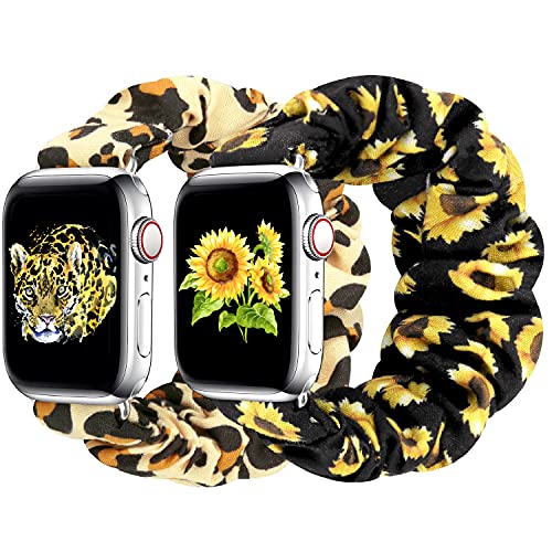 Image of Greatfine Scrunchie Band Compatible with Apple Watch Bands 38mm 40mm 41mm 42mm 44mm 45mm 46mm 49mm Women, Elastic Scrunchie Watch Strap for iWatch Watch Series 11 10 9 8 7 6 5 4 3 2 1 SE 3 2 Ultra 3 2