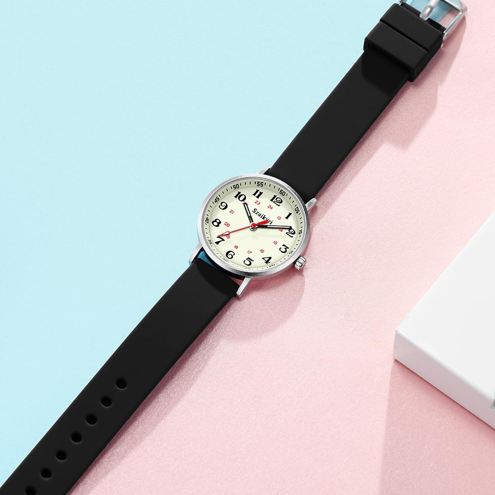 Nurse Watches for Women Medical Professionals, Students with Luminous Easy Read Military Time Dial Unisex Sports Watch Water Resistant - Image 7