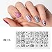 Beauty Leader 10PCS Nail Art Stamping Template Mix Design Image Plates With White Plastic Plate Holder+1 Pcs Square Rubber Stamper DIY Nail Art Image Stamp Plate