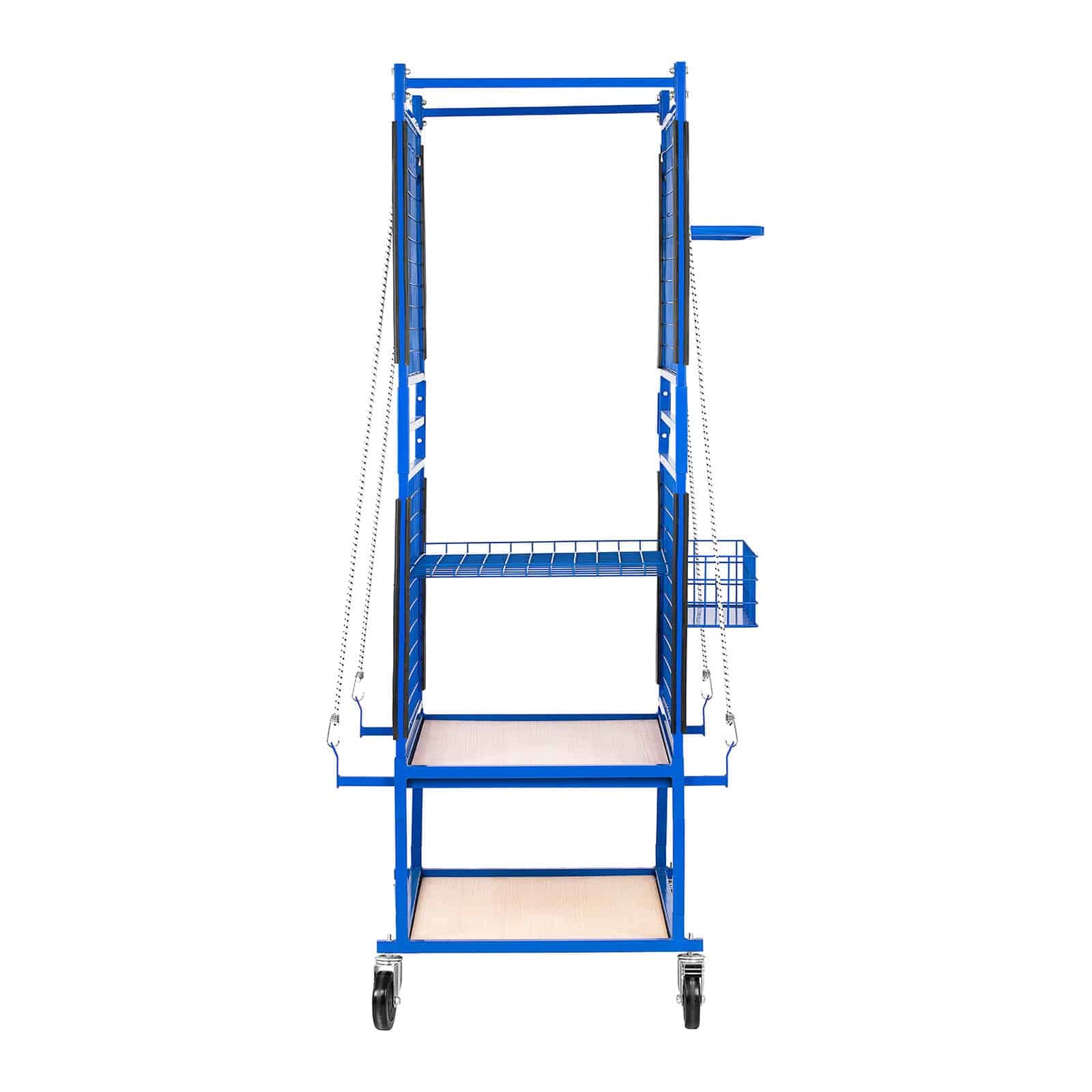 MSW Scaffale per Officina con Ruote Carrello da Officina (60 x 90 x 202 cm, 220 kg, 4 Ruote, 3 Ripiani)