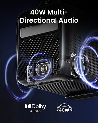 NEBULA Mars 3 Portable Projector for Outdoor Use, 1000 ANSI Lumens, AI-Powered Image, Built-In Battery with 5 Hour Playtime, Android TV, 200 Inch Home Theater. Perfect for Camping, Road Trips, Backyards, or Anywhere.