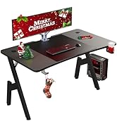 AuAg Table De Gaming 140 Cm, Grand Bureau De Gaming Pour PC, Table De