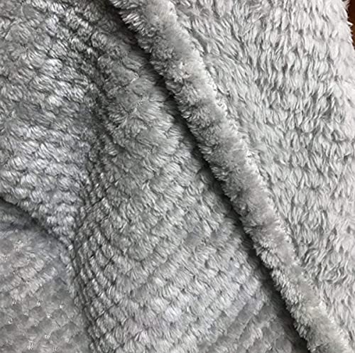 Wafel Flanellen Bed Deken, Dikker Warm Fuzzy Microplush Lichtgewicht Dekens voor Bank Bed Sofa Grijs, 78.7 X 90.6 Inch - Image 5