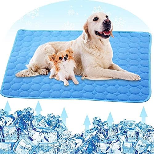 Obeon Pet Cooling Mat Ice Silk Cooling Cushion for Dogs Cats, Washable Pet Cooling Blanket for for Bed Sofa Car Seat Floor (Blue, 15.8×11.8in) Obeon Pet Cooling Mat Ice Silk Cooling Cushion for Dogs Cats, Washable Pet Cooling Blanket for for Bed Sofa Car Seat Floor (Blue, 15.8×11.8in)