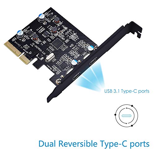 PCI-E Card YEELIYA USB 3.1Gen 2 (10Gbps) PCI Express Card with 2 port USB-C Ports PCI Express Controller Hub for Desktop PC, Support Windows XP / 7/8 / 10 - Thumbnail 7
