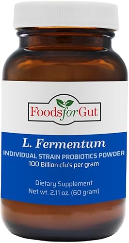 Foods For Gut Lactobacillus Fermentum Probiotic Powder 100 mil millones de ufc  Apoyo digestivo e inmunológico  Alta potencia  L. Fermentum (2.12 oz)