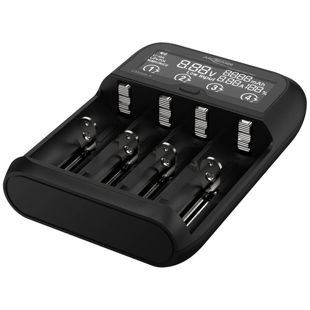 Ansmann Lithium 4 Cargador universal LiFePO, LiIon, NiCd, NiMH 10340, 10350, 10440, 10500, 10350, 10440, 10500,