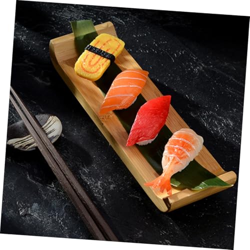 Plato pequeño para sushi y sashimi de madera sintética miniatura 6