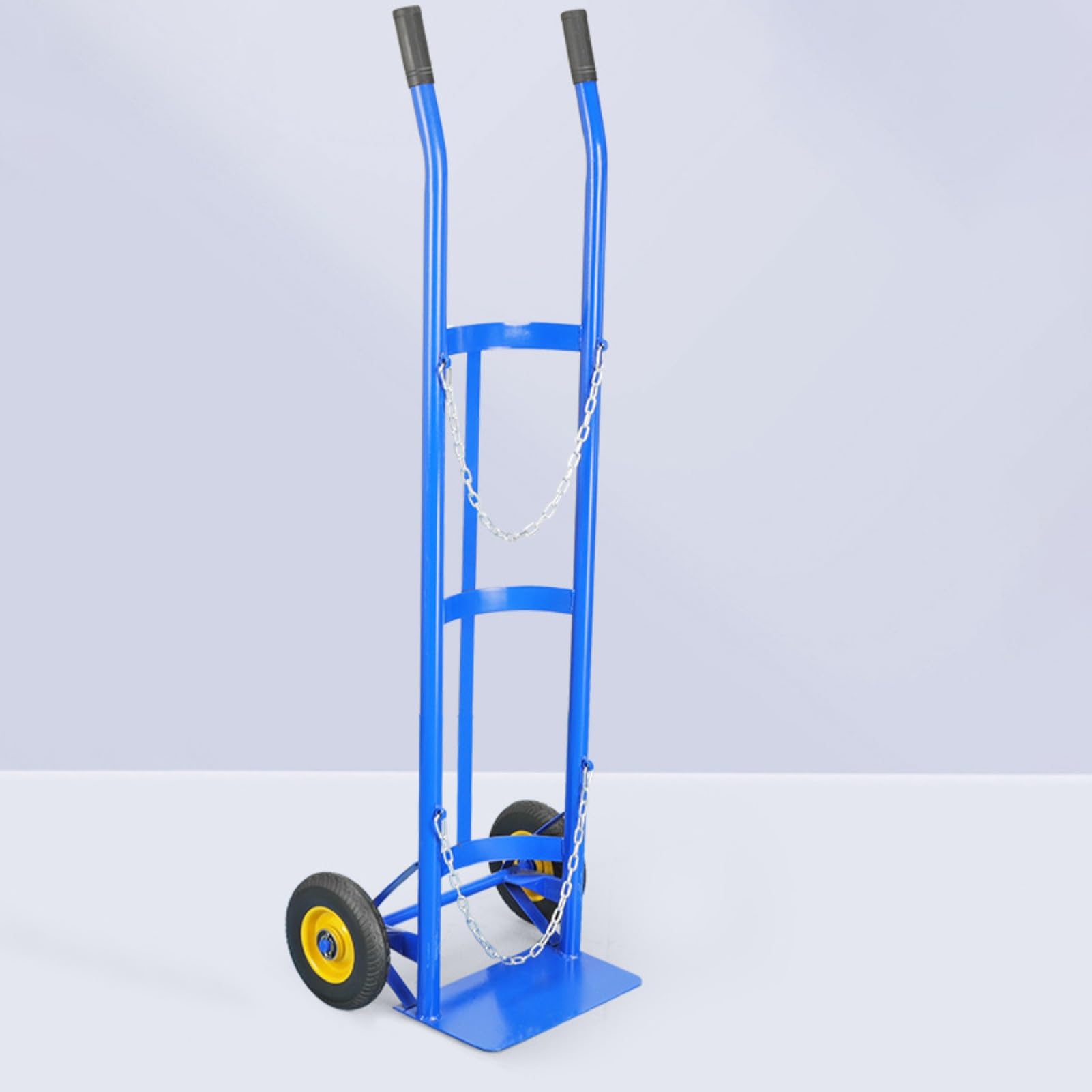 Carro de Acero Inoxidable con Ruedas para bombonas de oxígeno - Soporte móvil para bombonas de oxígeno de 40 litros, para Uso hospitalario, diseño Azul Duradero y Ligero.