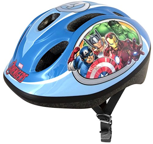 Stamp- Marvel Set DE Protection Comprenant Casque + GENOUILLERES et COUDIERES vélo-Avengers, AV299507, Bleu (52-56) - Image 5