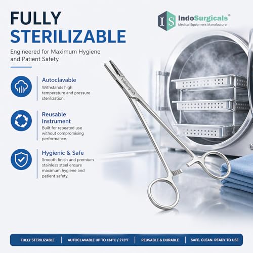 Image of IS IndoSurgicals Deluxe Quality Mayo Hegar Needle Holding Forceps (6 Inch)