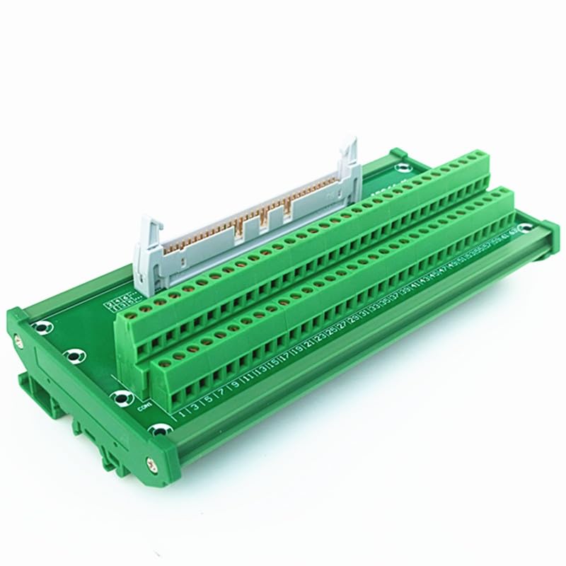 IDC-64 DIN Rail Mounted Interface Module 2x32 Pins 0.1" Male Header Breakout Board, Terminal Block, Connector.