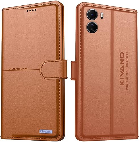Image of KIVANO Compatible with Vivo T2x 5G / Vivo Y56 5G / Vivo Y16 Flip Cover | Leather Finish | Inside Pockets & Inbuilt Stand | Shockproof Wallet Style Magnetic Closure Back Cover Case